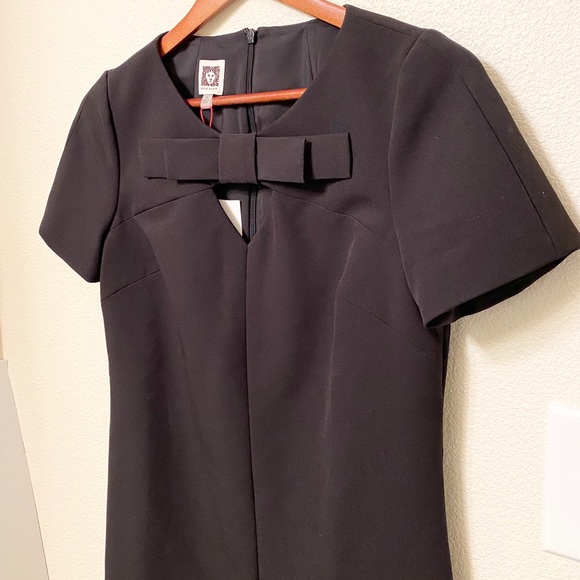 Anne Klein Bow-Trim Keyhole Shift Dress - Picture 7 of 9